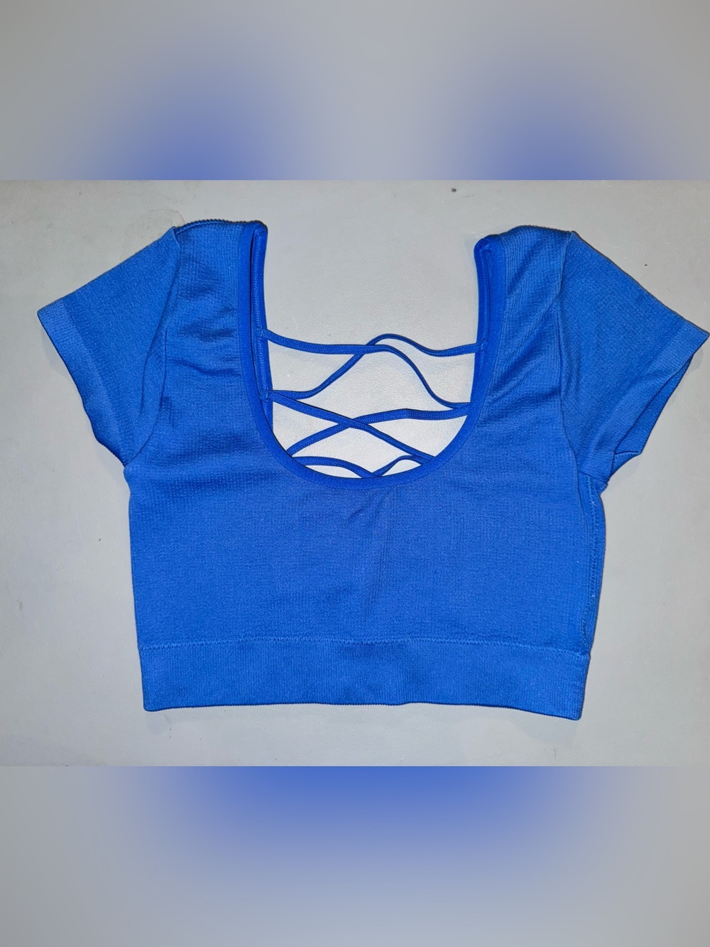 Aerie “Real Good” seamless short-sleeve sports bra/crop top